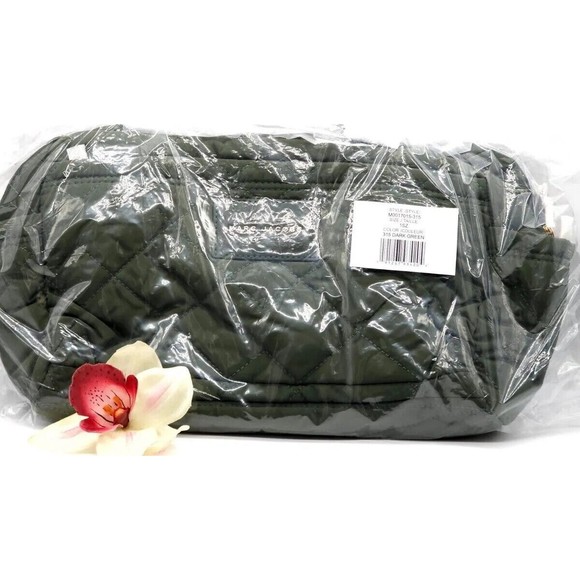 Marc Jacobs Quilted Nylon Small Weekender Travel Bag Dark Green New JL02306068 - Picture 12 of 15